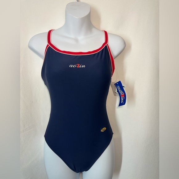 AojinWomen's Navy and Red Swimsuit # A2 - Picture 1 of 9
